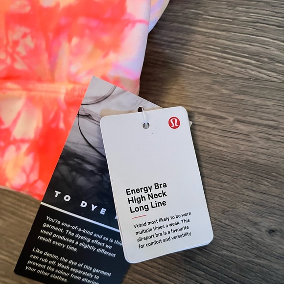 NWT ⭐️ Lululemon Energy Bra High Neck Long Line Shibori  To Dye For Size 6 - Picture 3 of 5